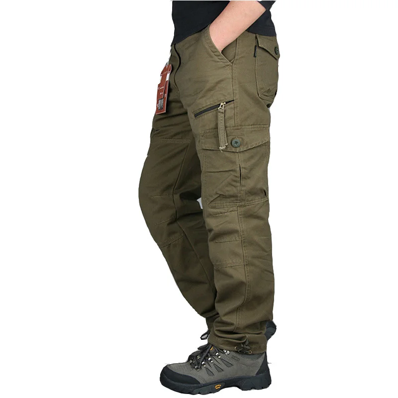 

Брюки-карго мужские повседневные, тактические прямые свободные штаны в стиле милитари со множеством карманов, брюки на молнии с карманами для сезона