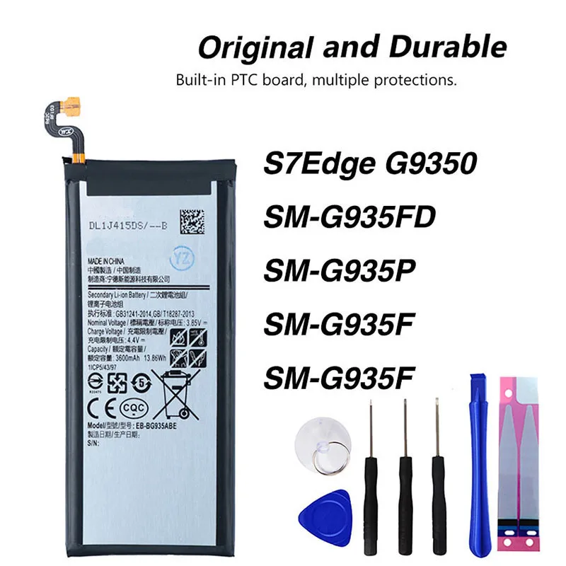 

Original EB-BG935ABE Battery For Samsung GALAXY S7Edge G9350 SM-G935FD SM-G935P SM-G935F SM-G935F 3600mAh