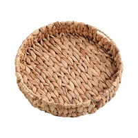 durable storage holder multifunctional heavy duty vegetable hotel round shape grass weaving fruit tray craft home living room
