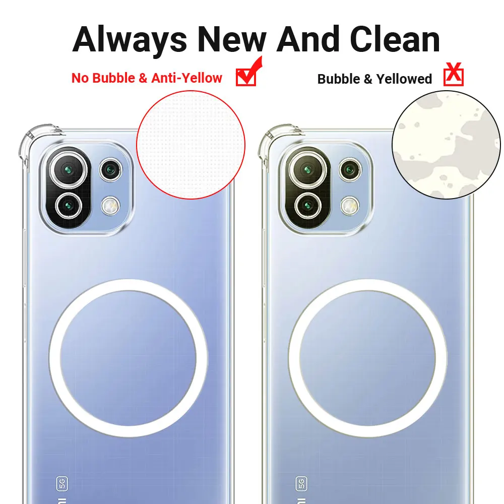 Чехол с магнитной наклейкой для Xiaomi Mi 11 Lite NE 11i 11X 11T Pro мягкий силиконовый чехол