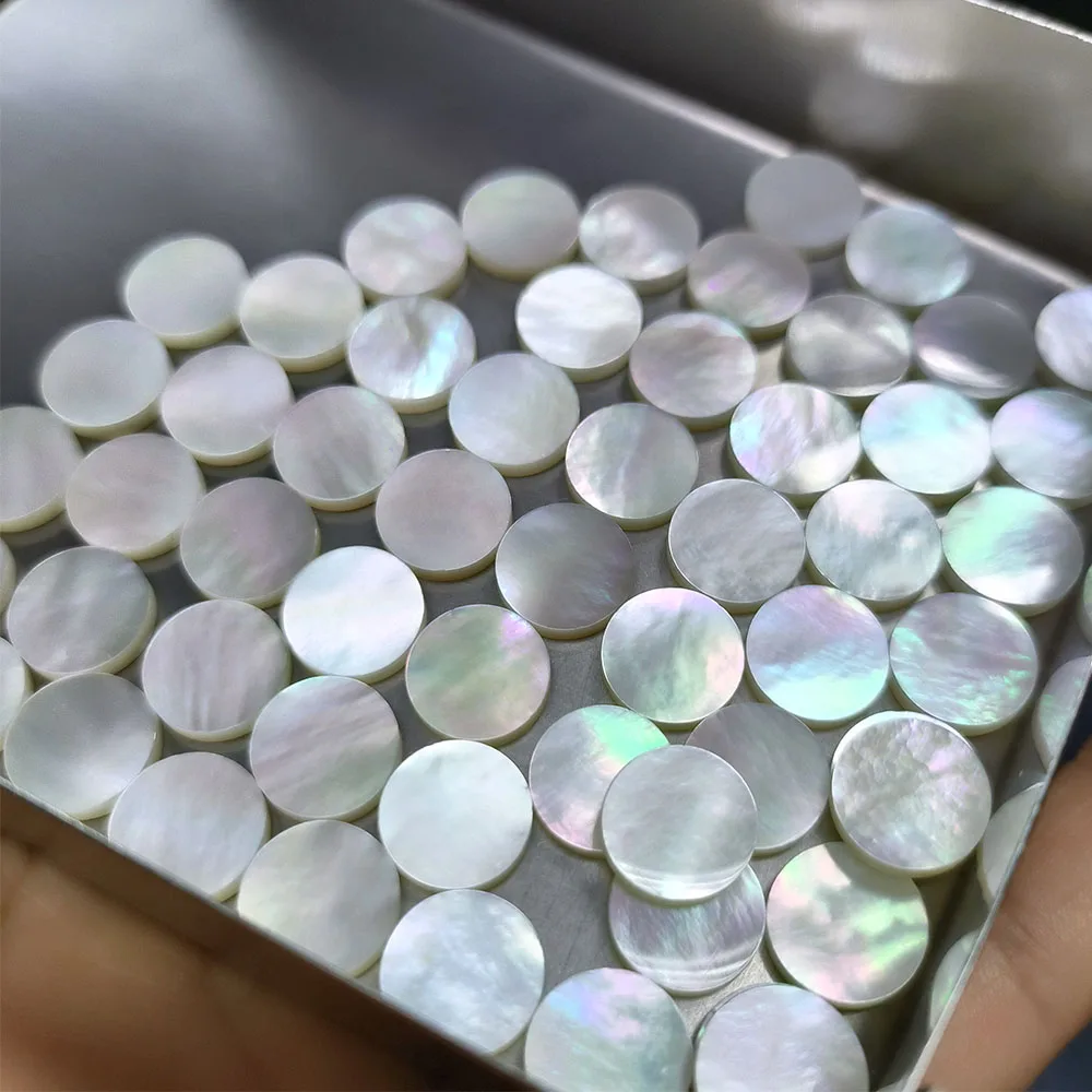 100 шт. натуральные белые перламутровые вафли оболочки драгоценные камни