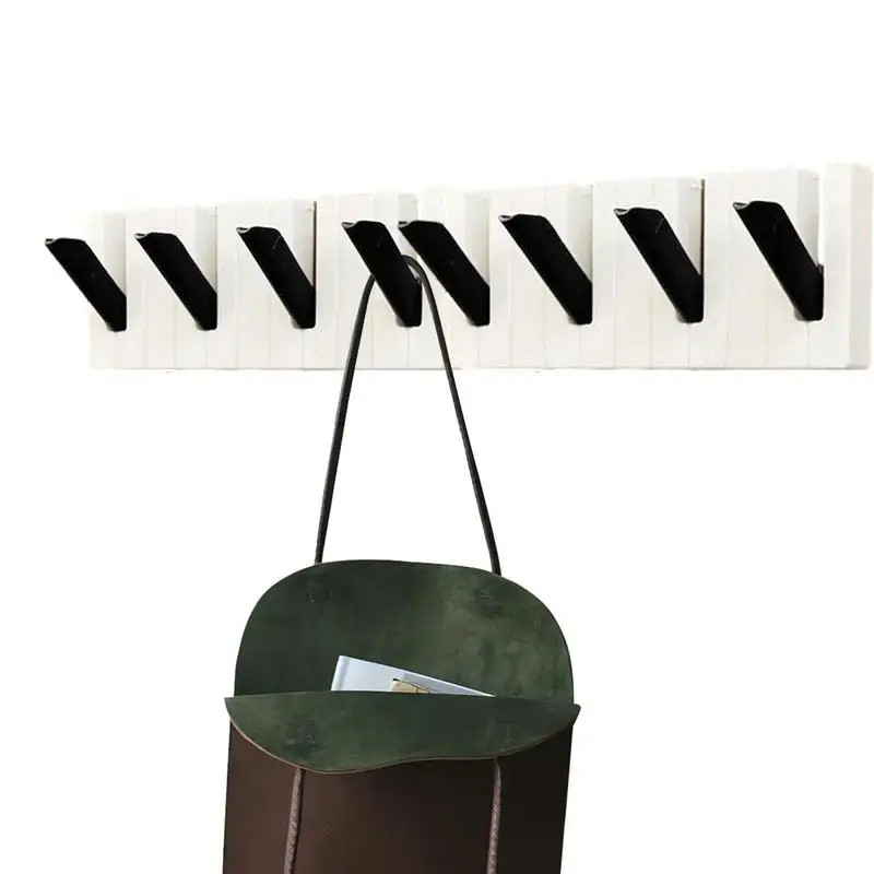 

Adhesive Wall Hooks No Punch Tie Hanger For Room With Foldable Piano-Shaped Design Household Supplies For Door Living Room