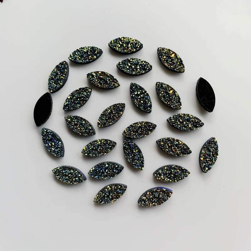 50 шт. AB Смола 7*15 мм кабошон руда конский глаз плоская задняя сторона украшение для