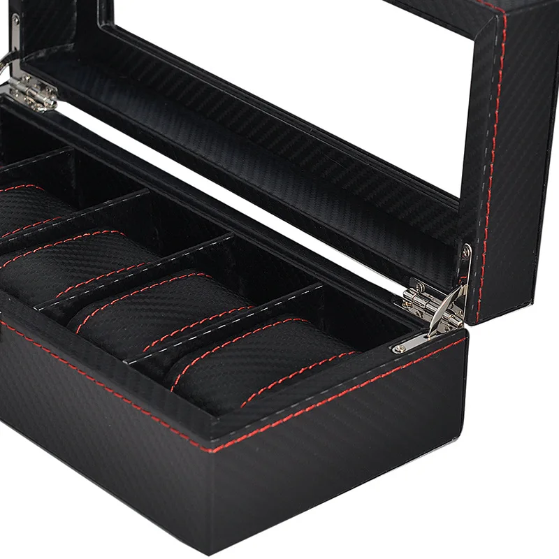 5/10 Mesh PU Leather/Carbon Fiber Luxury Watch Box Jewelry Storage Box Watch Organizer Ring Bracelet Gift Display /Watch Holder