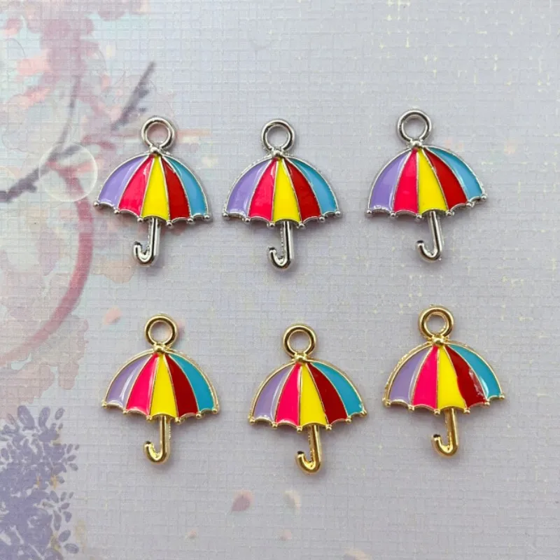 

20Pcs Lovely Colorful Enamel Umbrella Charms For Jewelry Making Earrings Pendant Necklaces DIY Accessories Supplies