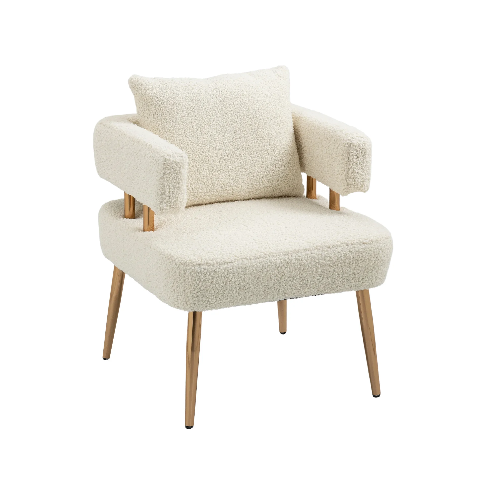 Leisure Single Chair With Golden Feet White/pink/orange/blue/olive Green[us-stock]