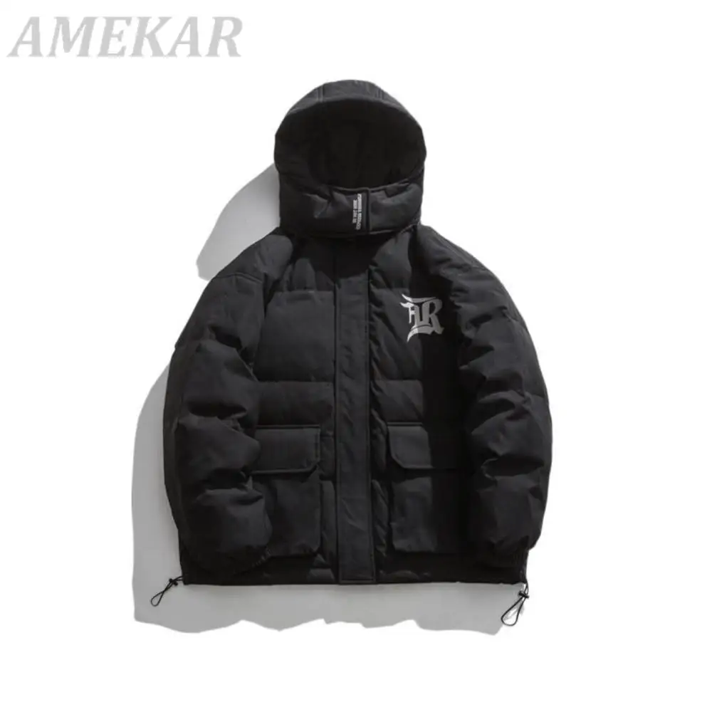 Down Jackets Men New Winter Windproof Casual Jacket Coat Oversized Hip Hop Streetwear Black Waterproof Jackets Men erkek mont