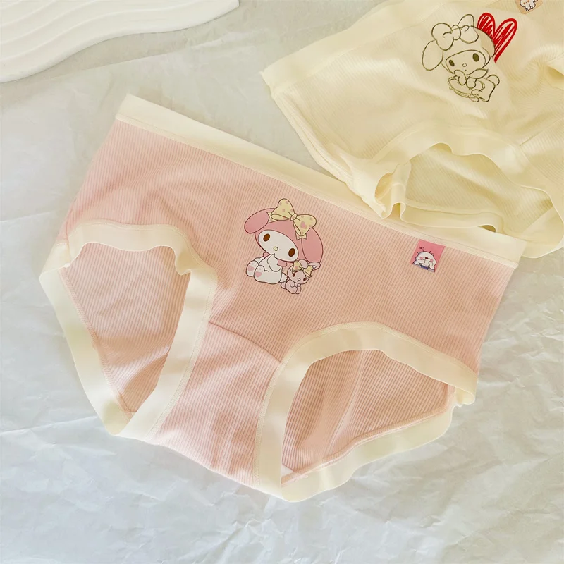 

Kawaii Sanrio cute girl cartoon anime Melody Kuromi underwear modal shorts mid-waist pure cotton antibacterial briefs women