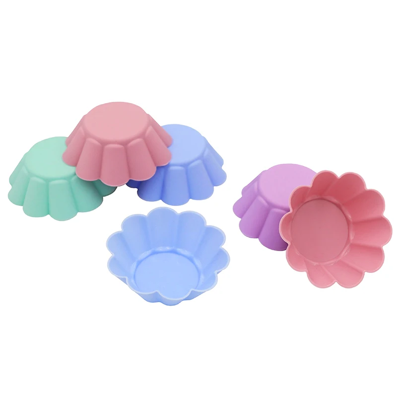 

1pc/5PCS Silicone Muffin Mold Cupcake Mold Fondant Pan Small flower Shaped Pastry Tools Jelly Pudding Reusable DIY Baking Tool