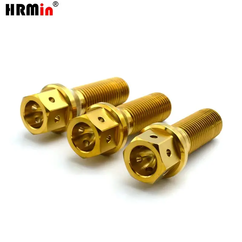 Фото Титановый колесный болт HRmin с 6 отверстиями, шестигранное коническое седло 17 мм, класс 5, для автомобилей, M14x1.25 мм №1