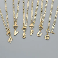 fashion ot buckle gold plated christmas gift women necklaces thick chain pendant letter a z
