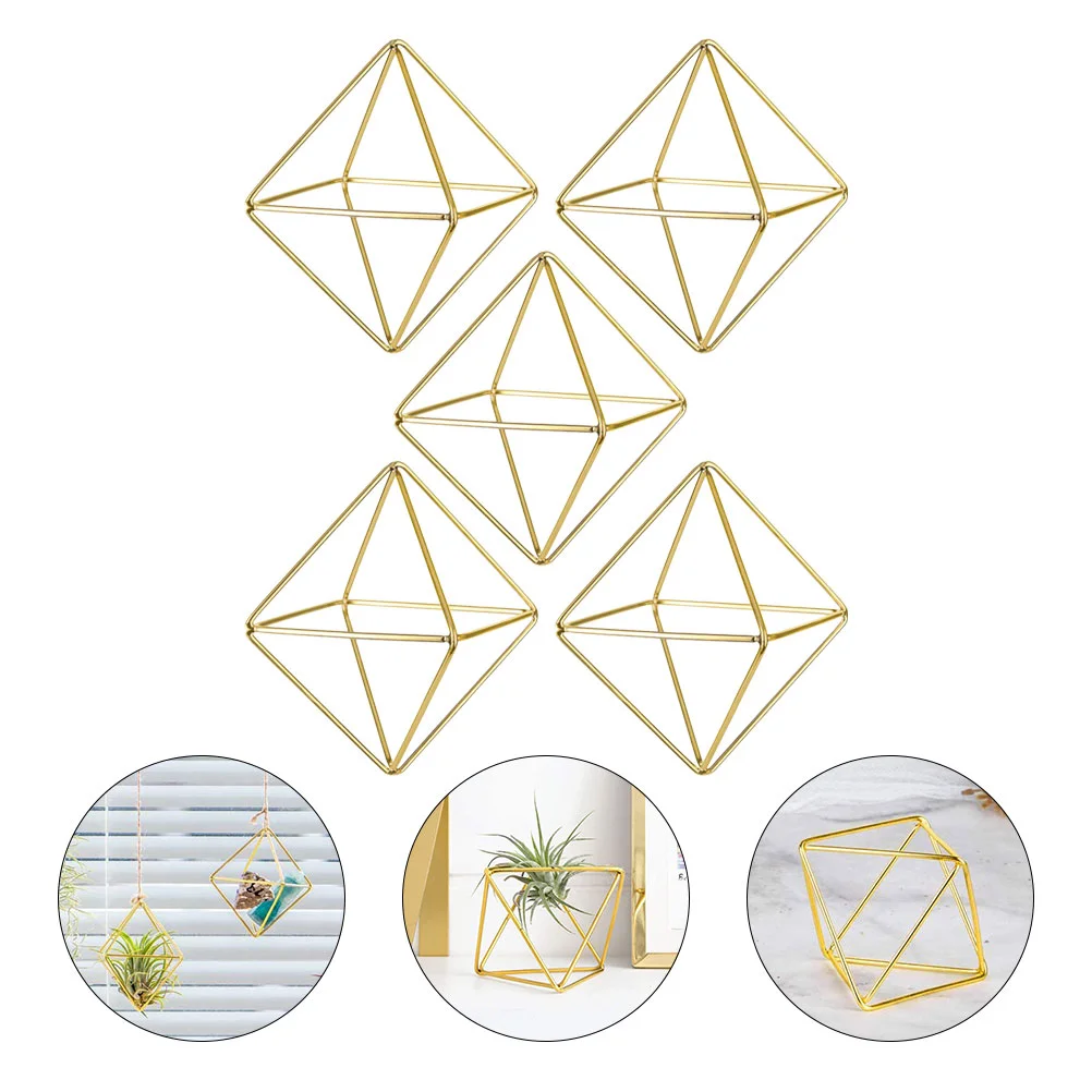 

Holder Air Planter Metal Himmeli Geometric Tabletop Modern Stand Tillandsia Display Mini Fern Decor Rack Airplant Terrarium