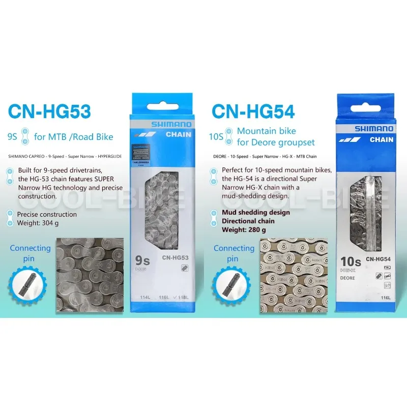 Цепь для горного велосипеда Shimano CN-HG53 HG54, 9-10 скоростей (art.: 3920db6abcf37) - 3920db6abcf37