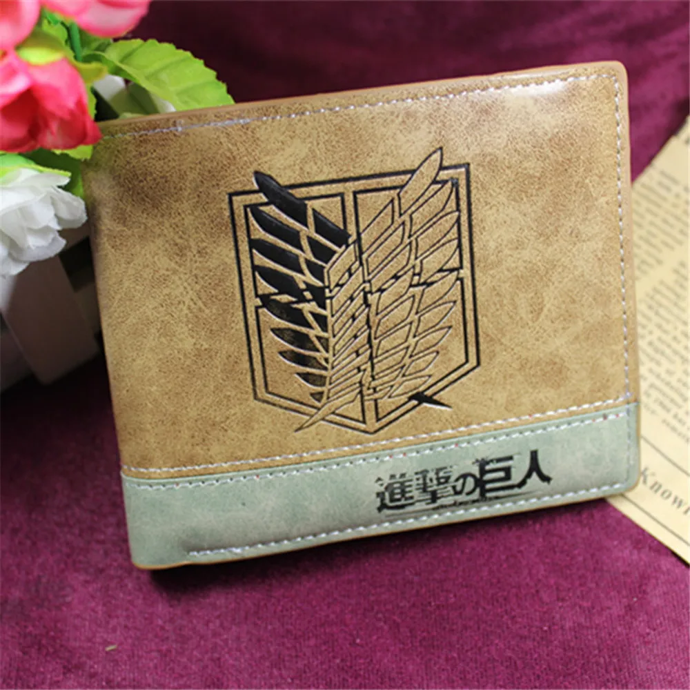 Кошелек с героями мультфильмов Death Note дорожный бумажник рисунком из песни атака