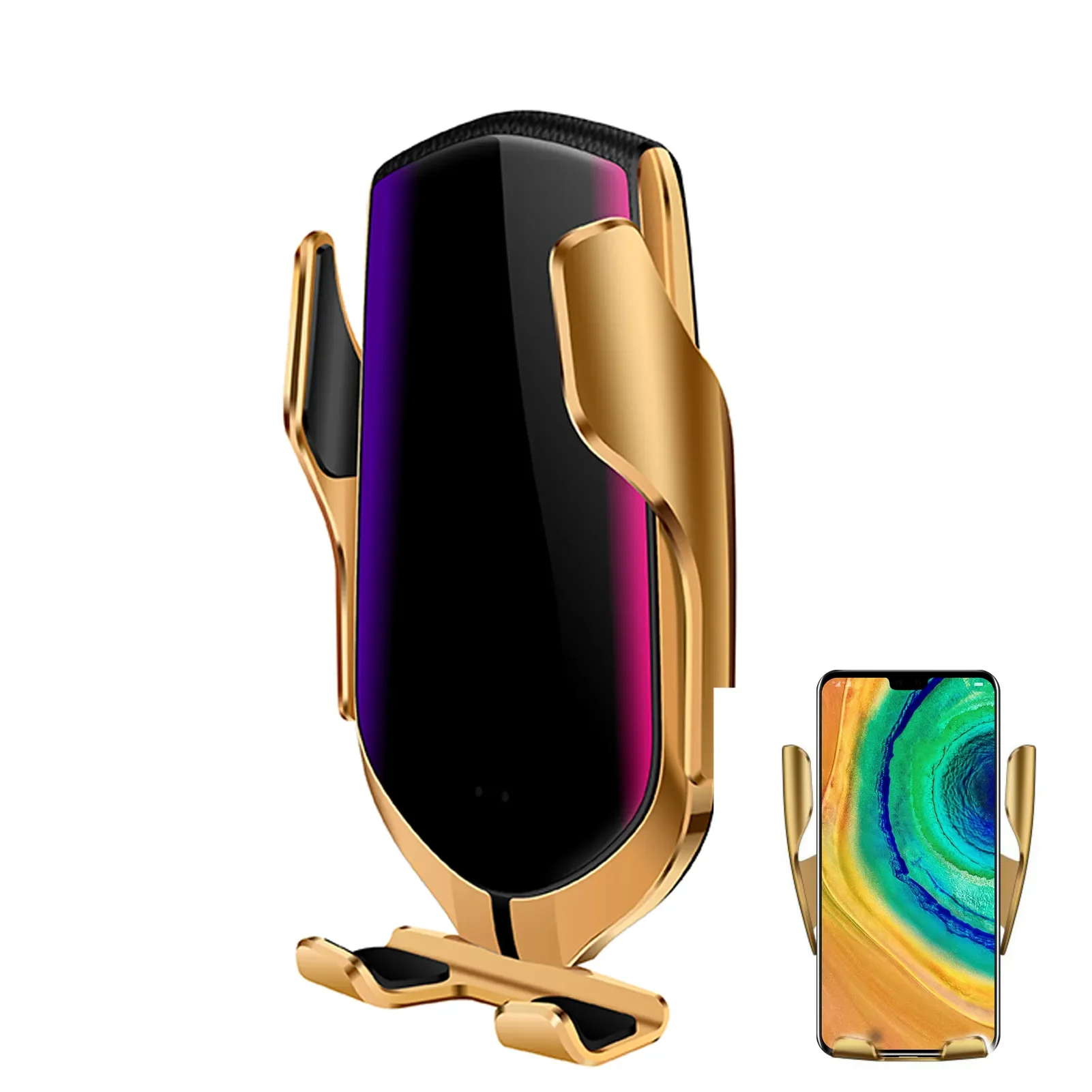 

Car Wireless Charger Auto-Clamping Mount GPS Air Vent Mount Mobile Bracket