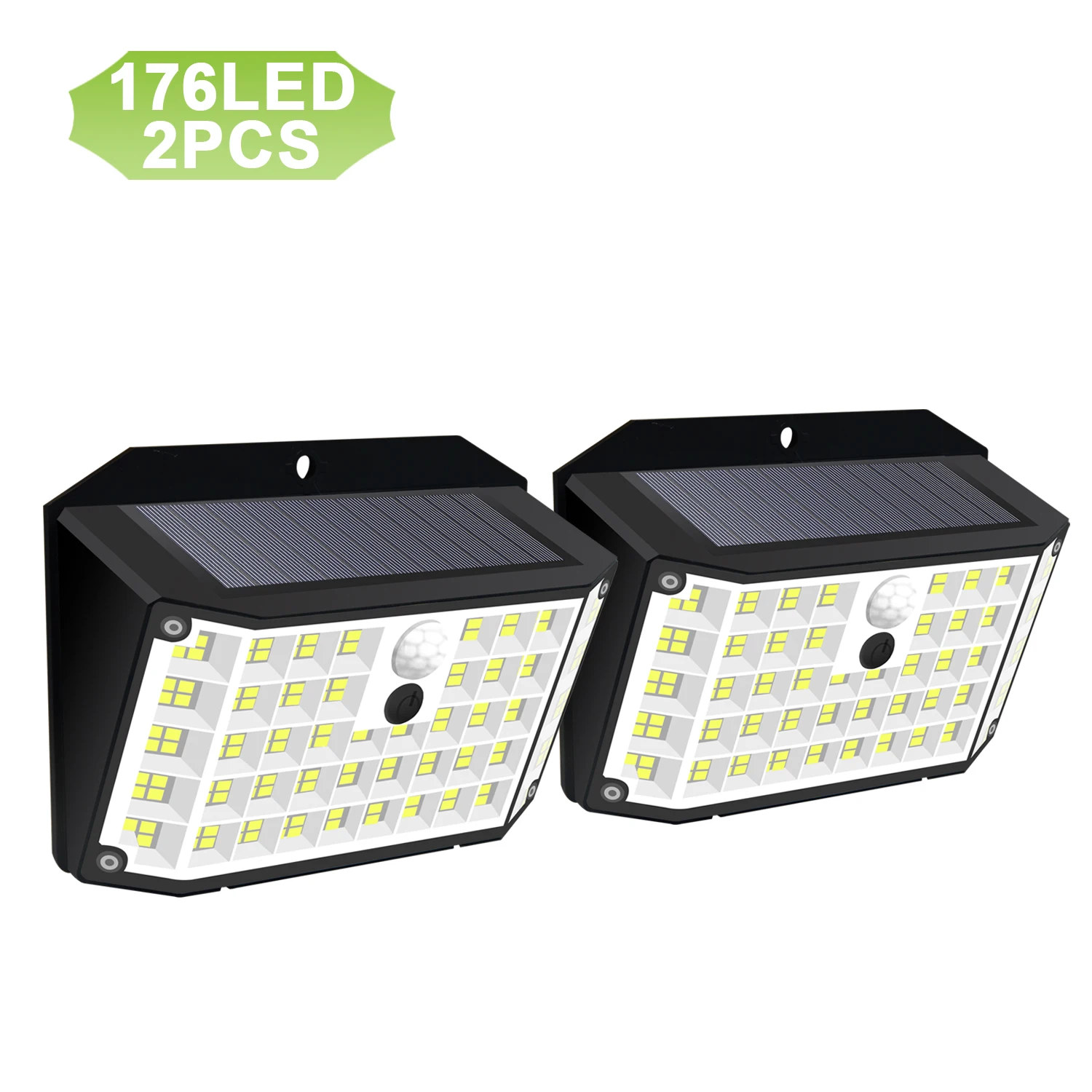 

176 LED Солнечные Наружные Светильники Черного Цвета