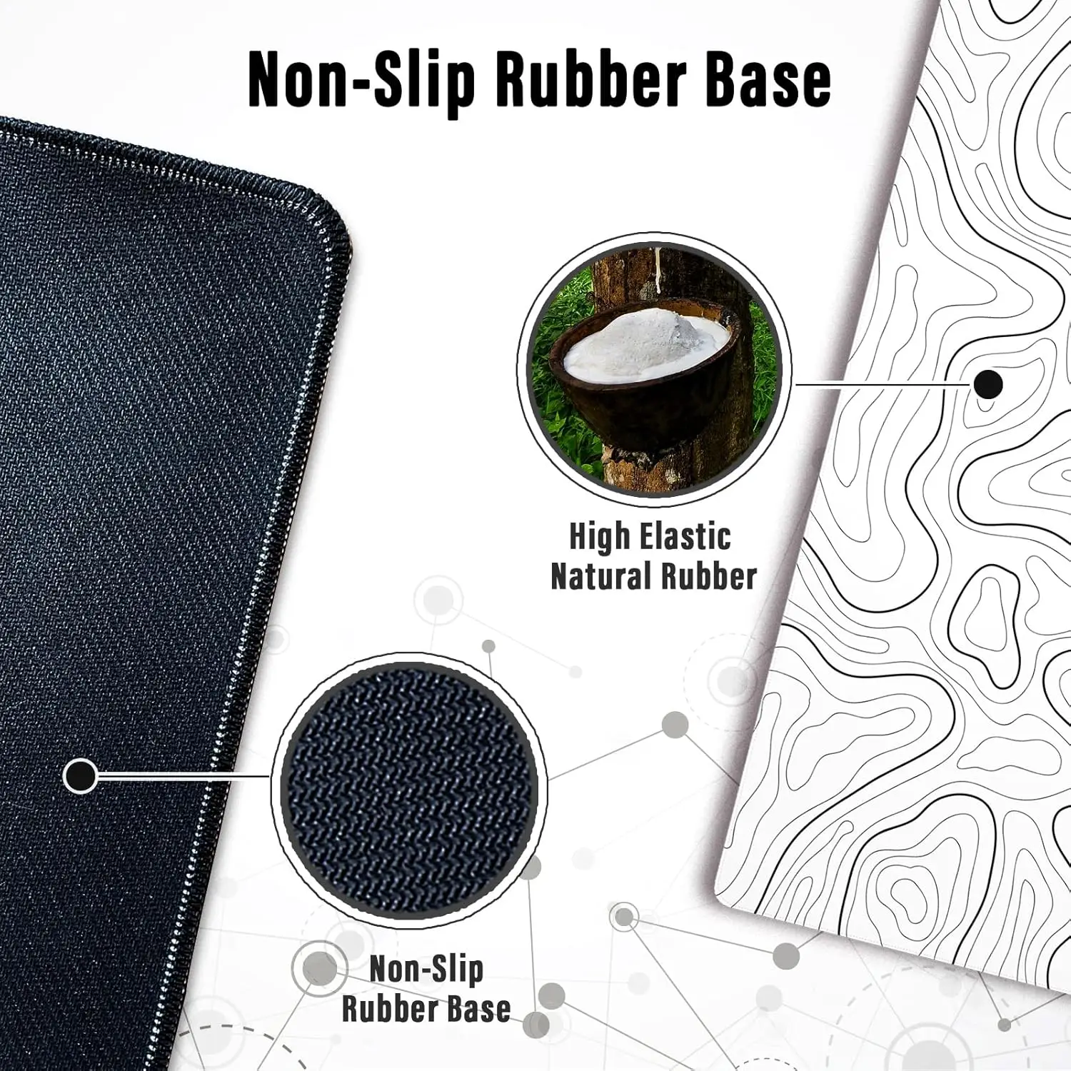 Большой игровой коврик для мыши с топографической картой настольный расширенный