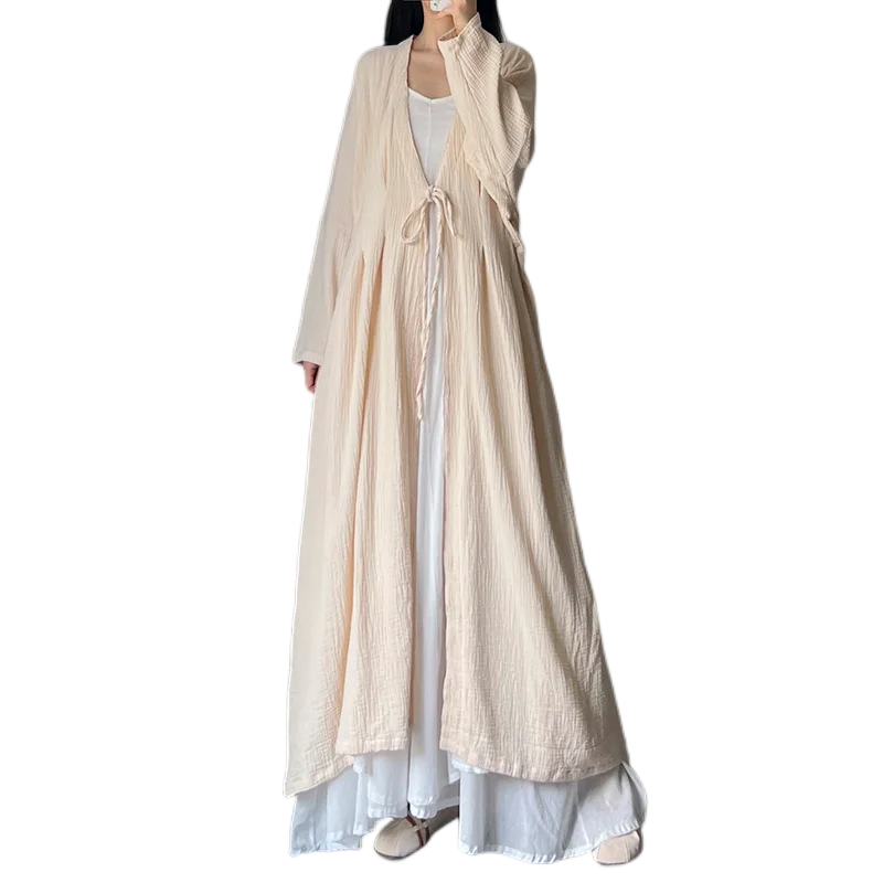 Весенне-осенний экстра-длинный кардиган Верхняя одежда Женская художественная