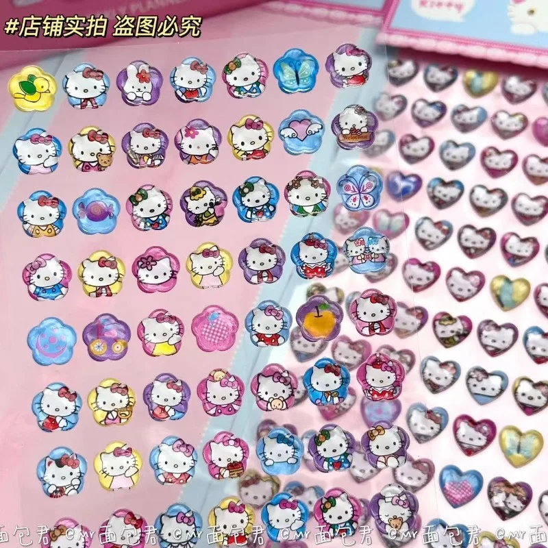 Hello Kitty Kuromi My melody трехмерная наклейка с кристаллами Sanrio красивая милая рисунком