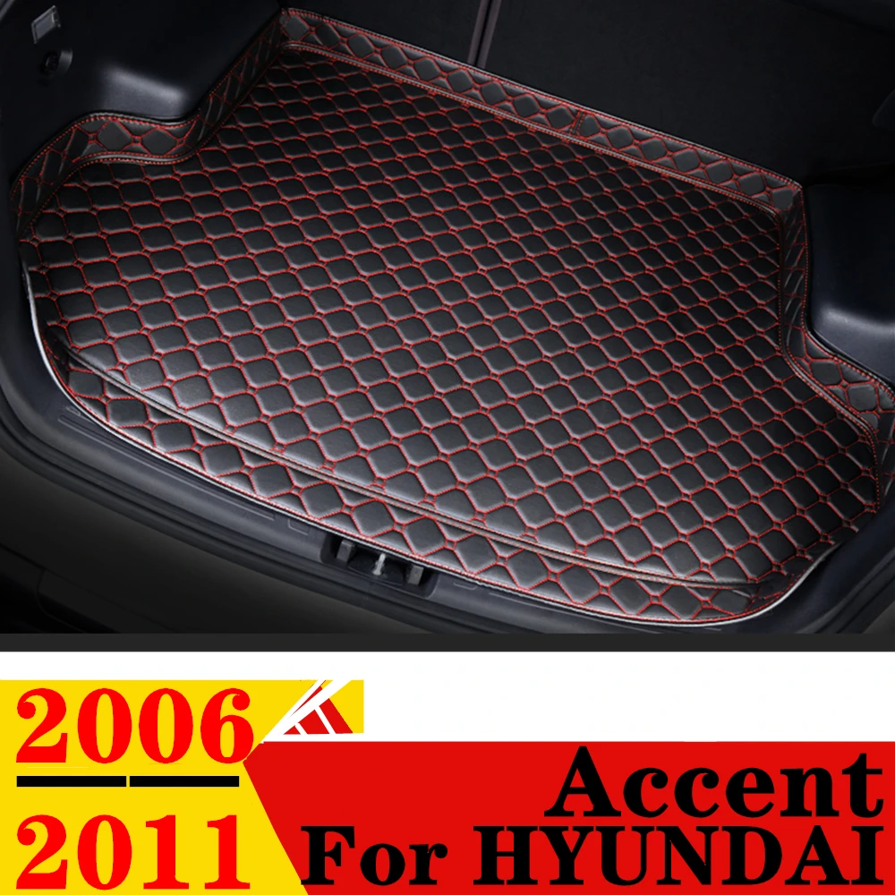 

Коврик для багажника автомобиля для HYUNDAI Accent 2006-11, Высокие боковые водонепроницаемые задние накладки для груза, коврик, автозапчасти, аксессуары для багажника