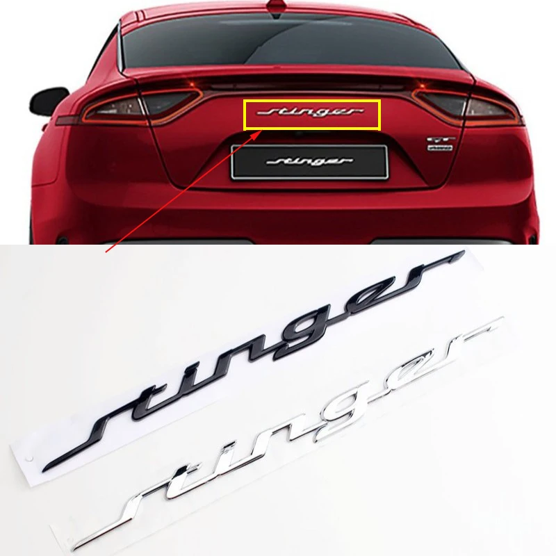 

For Kia Stinger GT 2018 24*355mm Letter Logo Badge 2.0T 86311-J5100/86311J5100 Badge Body Rear Trunk Sticker Decoration