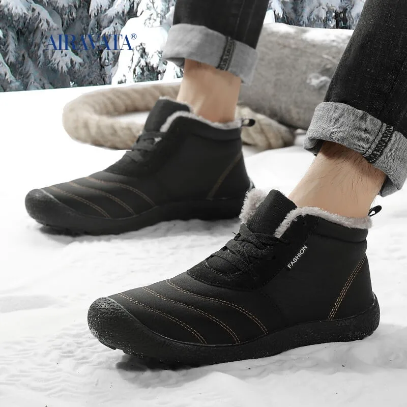 Man Woman Outdoor Boots Keep Warm Casual Snow Boots Waterproof Footwear High-top Non-Slip Ankle Winter Shoes