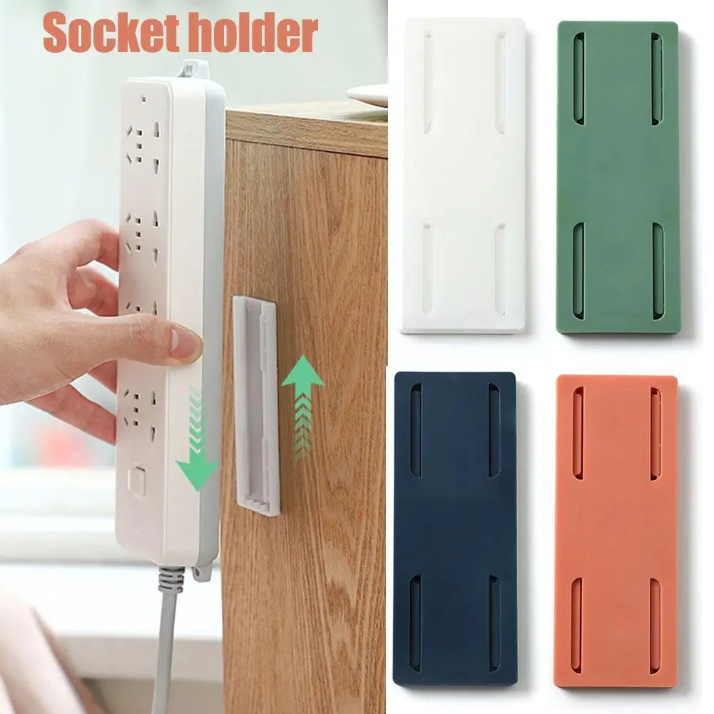 

Holder Power Strip Wall Extension Socket Adhesive Organizer Surge Self Buckle Fixator Cable Fixer Protector Mounted Z0H1