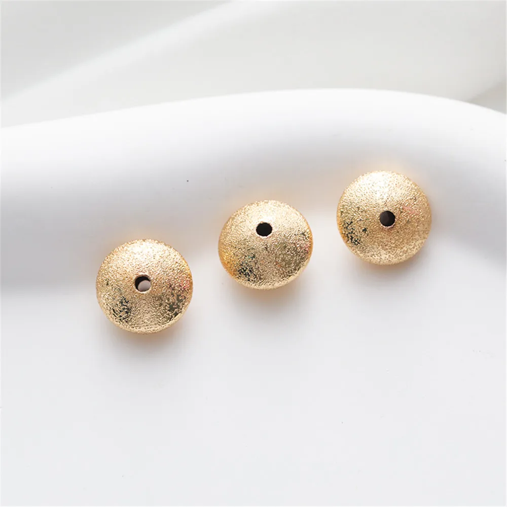 

14K platinum frosted separator bead UFO abacus bead 5mm/6mm/7mm flat bead bracelet necklace DIY loose bead