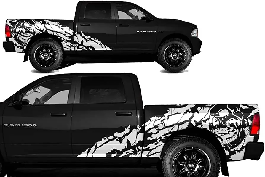 Factory Crafts Shred Side Graphics Kit Виниловая наклейка совместимая с кроватью Dodge Ram 5.7 20092018