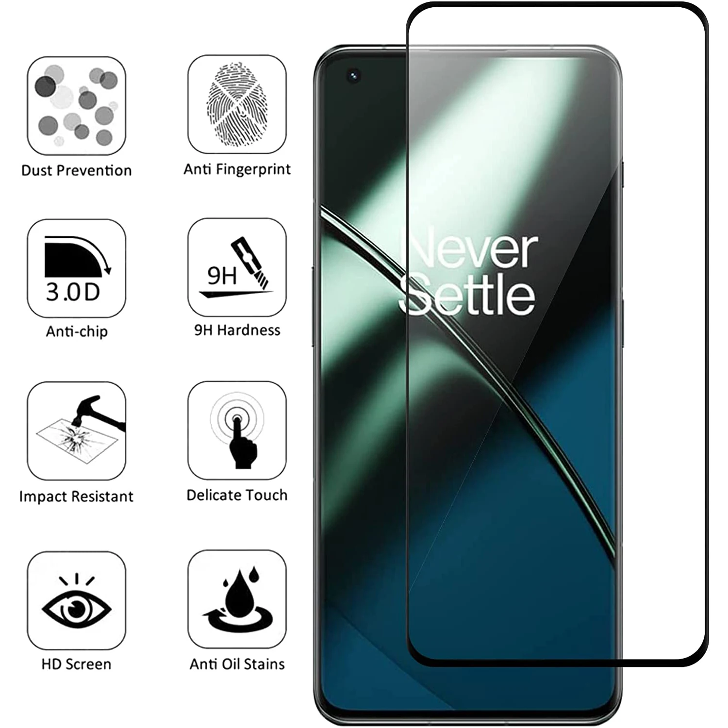 1/4Pcs 3D Screen Protector Glass For OnePlus 11 Tempered Glass Film