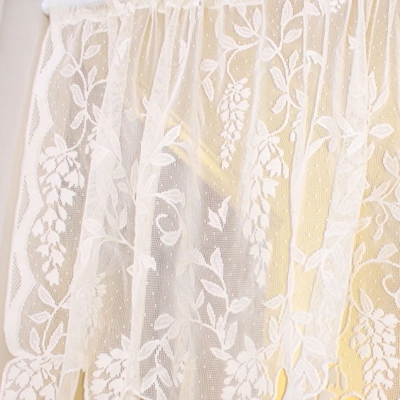 Изогнутые нестандартные края кружевные дверные занавески для гостиной с