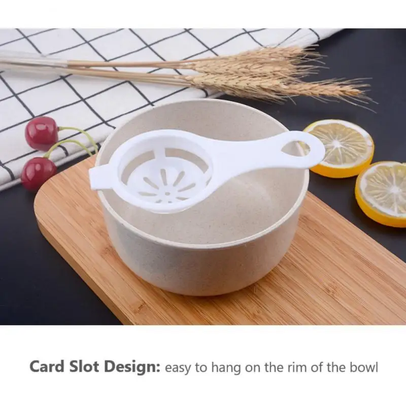 

Egg Filter With Silicone Holder White Egg Separator Household Kitchen Baking Egg Yolk Protein Separator Kitchen Accessories Mini