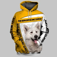 the berger blanc suisse 3d printed hoodies unisex pullovers funny dog hoodie casual street tracksuit