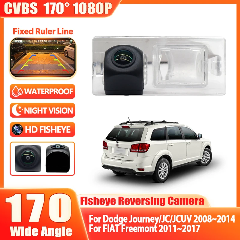 Фото Новый! 170 °   Камера заднего вида HD 1080P для Dodge Journey JC JCUV 2008-2014 FIAT Freemont 2011-2017 Монитор заднего парковки FishEye №2