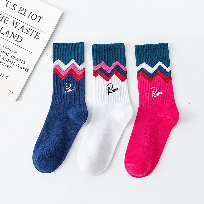 

Cotton Embroidery Fashion /Blue Sports Socks Skateboard /Red White New Letter Hop Autumn Hip Socks Trend Men's