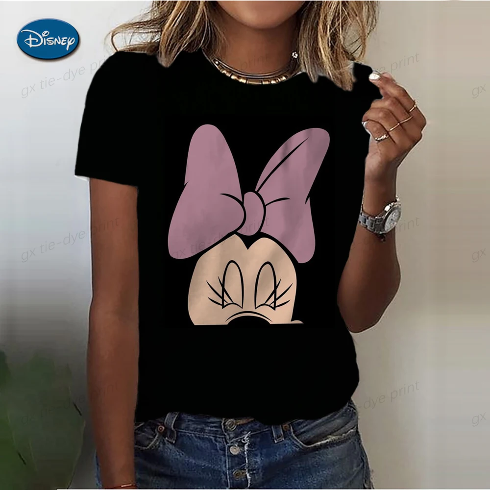 Женская футболка в стиле ретро с принтом Микки Мауса женская круглым вырезом топ