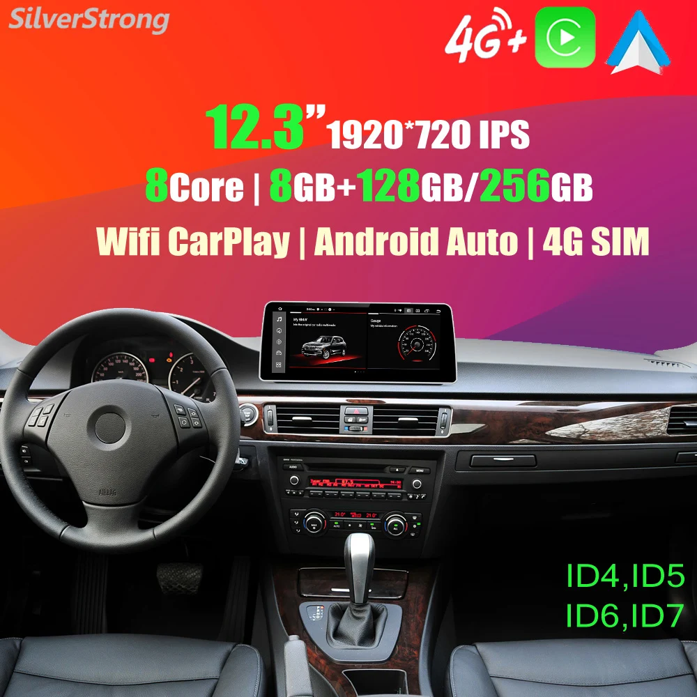 

12.3''IPS E90 E92 Android Multimedia CarPlay Tablet Screen for BMW E90 E91 E92 E93 318 320 325 330 M3 iDrive 4G SIM DSP 256GB