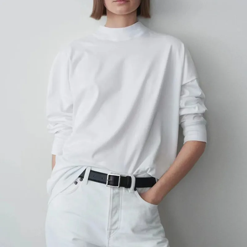 

Women Tees Round Neck Long Sleeved Casual T-shirt