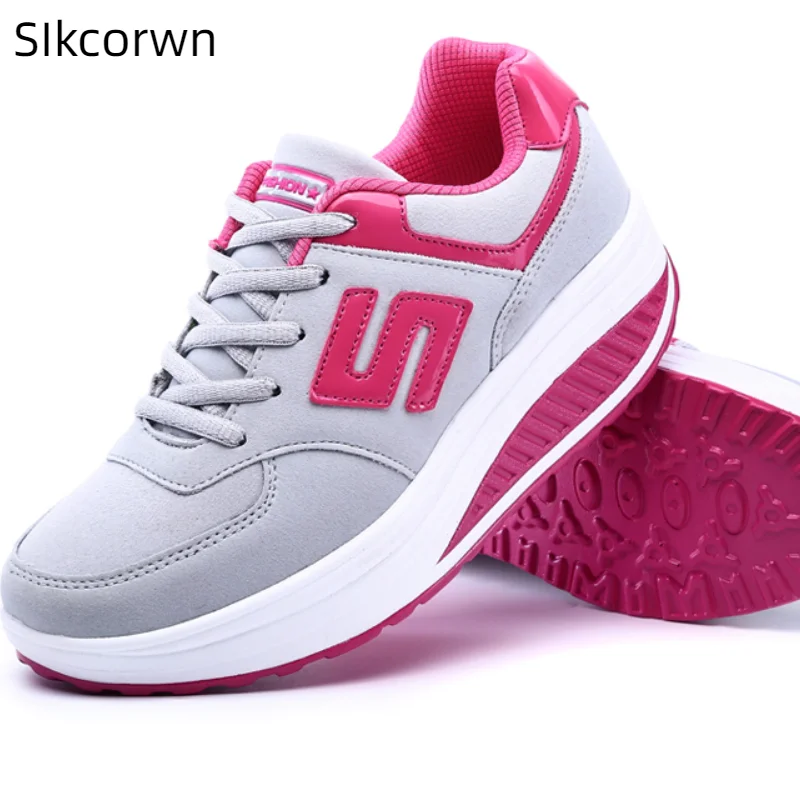 

Height Increasing Sports Shoes Women Sneakers Lace Up Platforms Rocking Wedge Walking Shoes Running Slip-On Sneaker Modern Dance