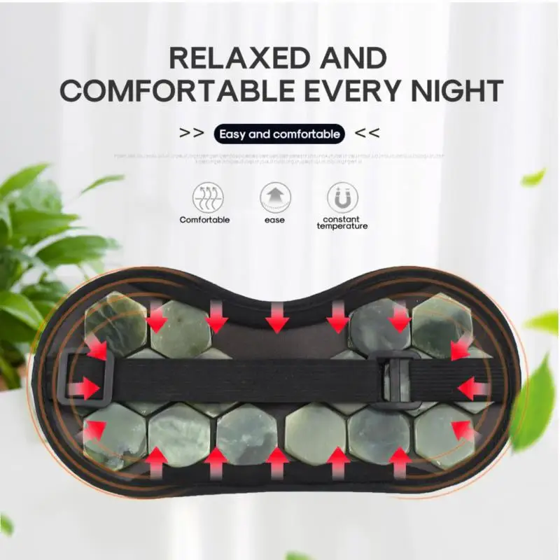 

1PC Natural Real Tourmaline Eye Massager Therapy Jade Stone Germanium Sleep Eye Mask Shade Cover Relaxation Healthcare Blindfold