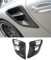 real dry carbon fiber rear side fender air vent fin intake scoop trim cover car styling sticker fit for porsche 997 911 2004 08