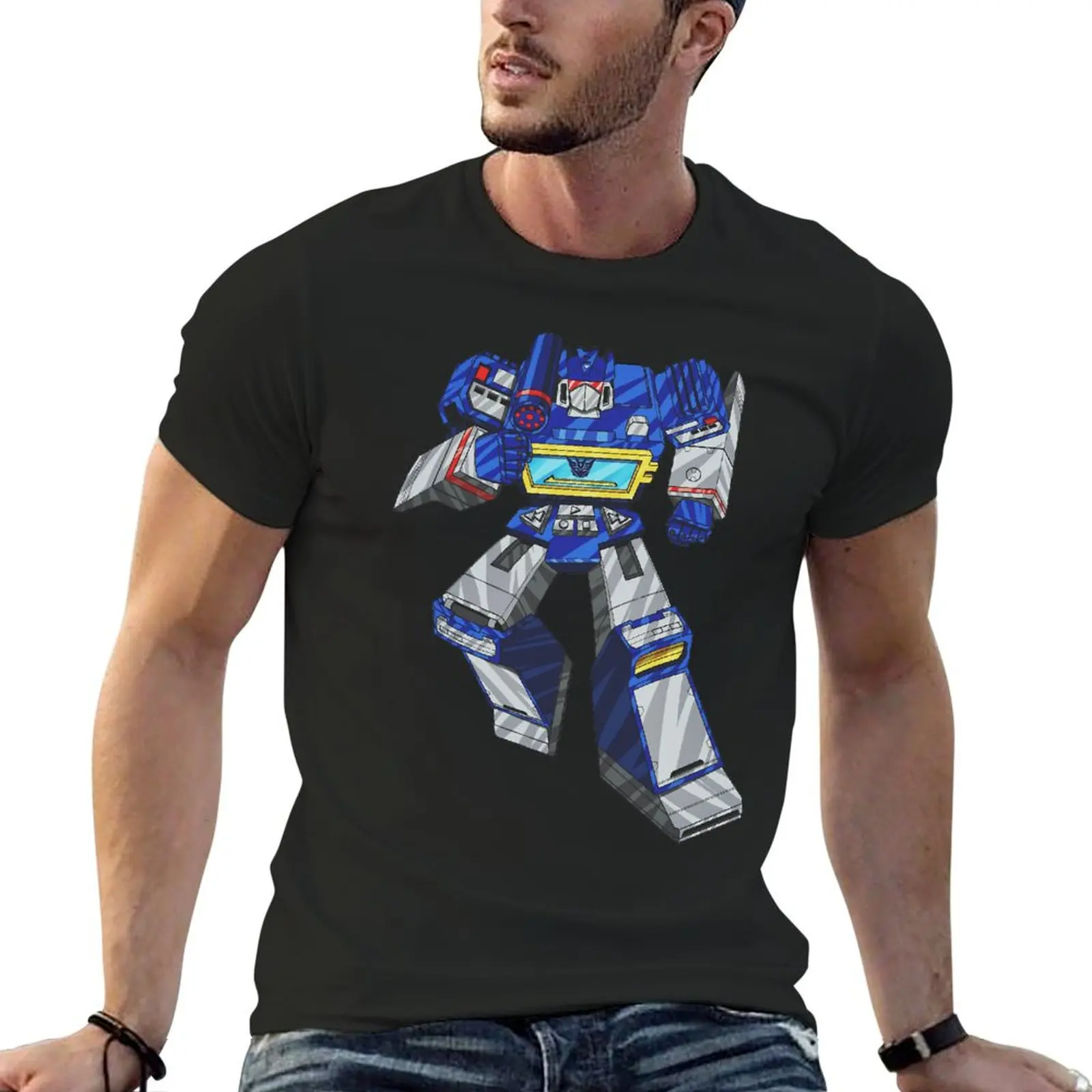 Черный Decepticon Soundwave Wordtee Винтажная Футболка 14 дюймов круглый вырез смешной юмор