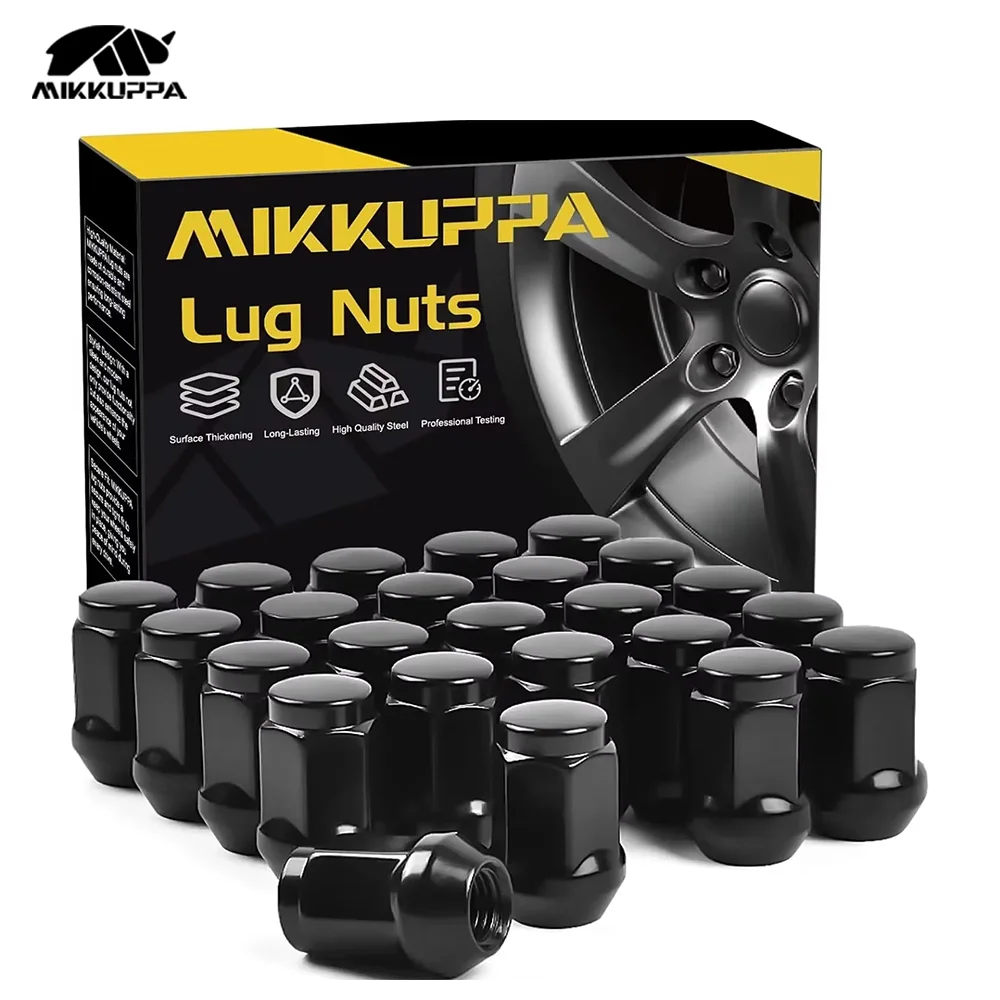 MIKKUPPA 24 шт. M14x1,5 гайки с проушинами, черные колесные гайки, комплект замены для Chevrolet Silverado 1500, GMC Sierra, Ford, SUV и пикапа