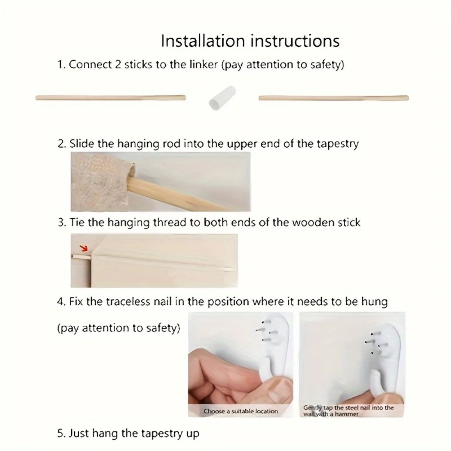 Богемный настенный гобелен с кисточками — художественный декор из полиэстера