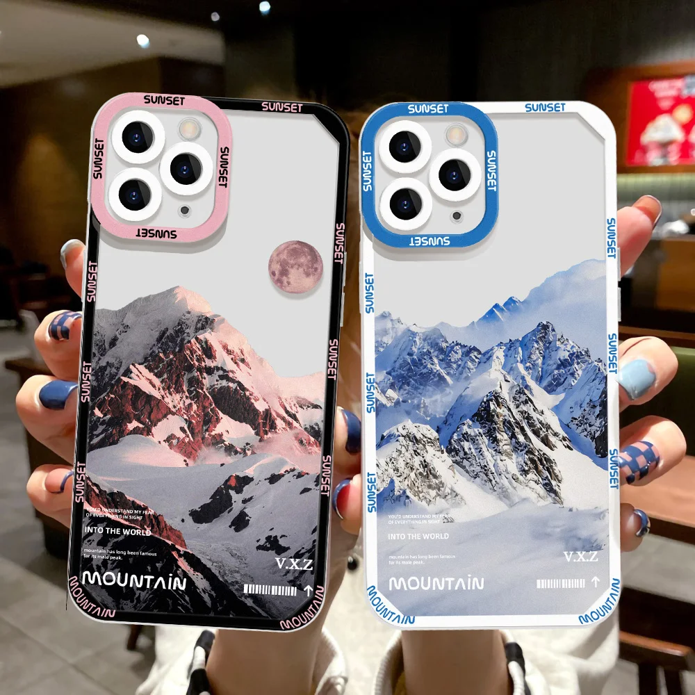 Soft TPU Phone Case For Samsung S24 Ultra A55 A54 5G Funda S23 S22 S21 A52S A53 A33 A35 A34 A71 A73 A05S A03 A72 Mountains Cover
