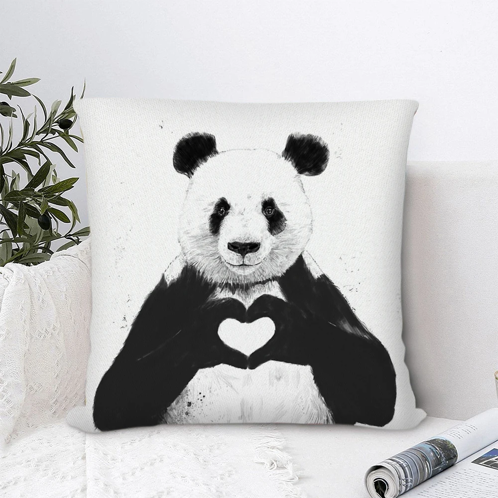 

Love Panda Polyester Pillow Cover Decorative Pillows for Sofa Bedroom Pillow Cases Home Decor Cushion Covers 45*45cm