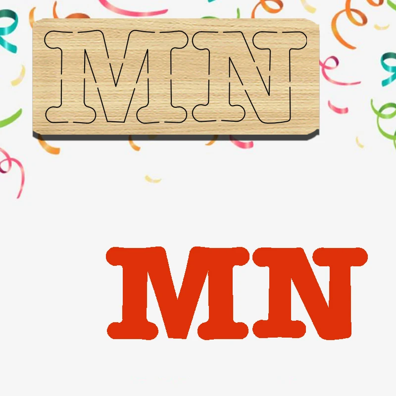 

Z48-6 Capital English Letter MN Wooden Cutting Die, Applicable To Most Machines