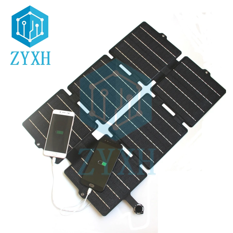 

Водонепроницаемая солнечная панель с одним кристаллом, 30 Вт, 6 панелей, 2 порта USB