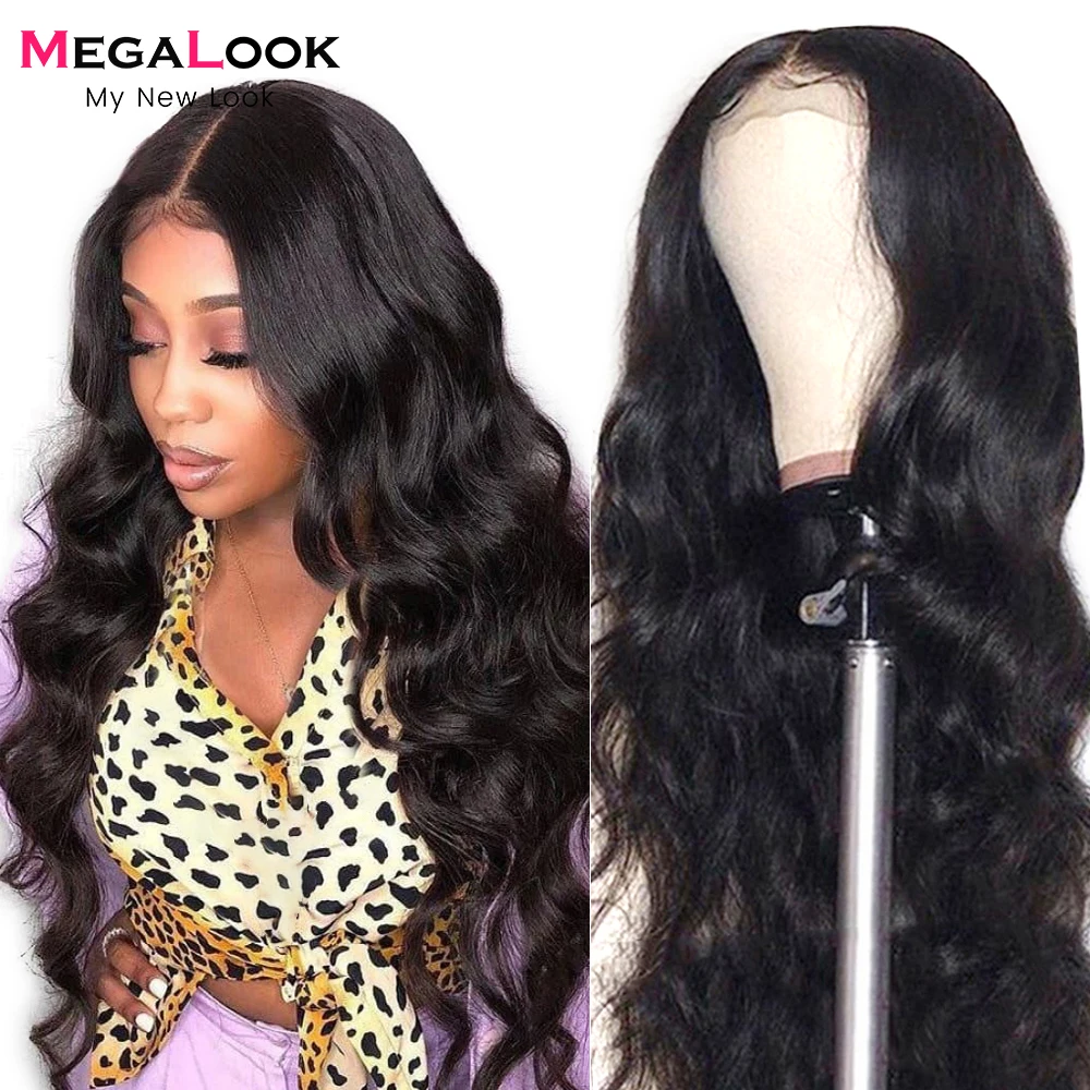 13x5x2 Lace Frontal Wig Remy 30inch Megalook Brazilian Human Hair Lace Front Wigs 4x4 Lace Closure Wig T Part Body Wave Wig