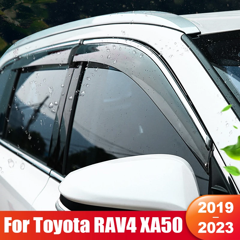 

For Toyota RAV4 2019 2020 2021 2022 2023 RAV 4 XA50 Hybrid Car Window Awnings Shelters Vent Rain Deflector Guard Accessories